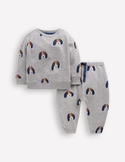 Sweatshirt-Spielset-Grau Meliert Welpe-1