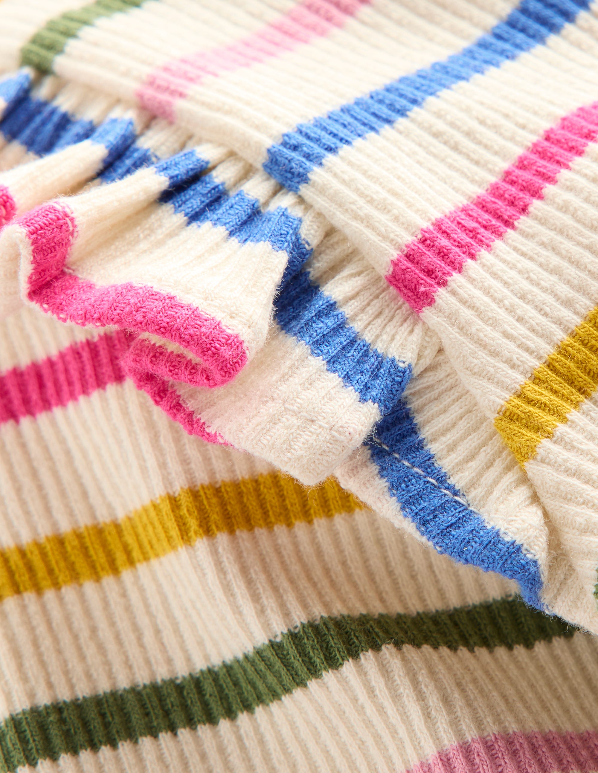 Spielset aus geripptem Jersey-Ackerbohnengrün/Pink, Gestreift - Image 3
