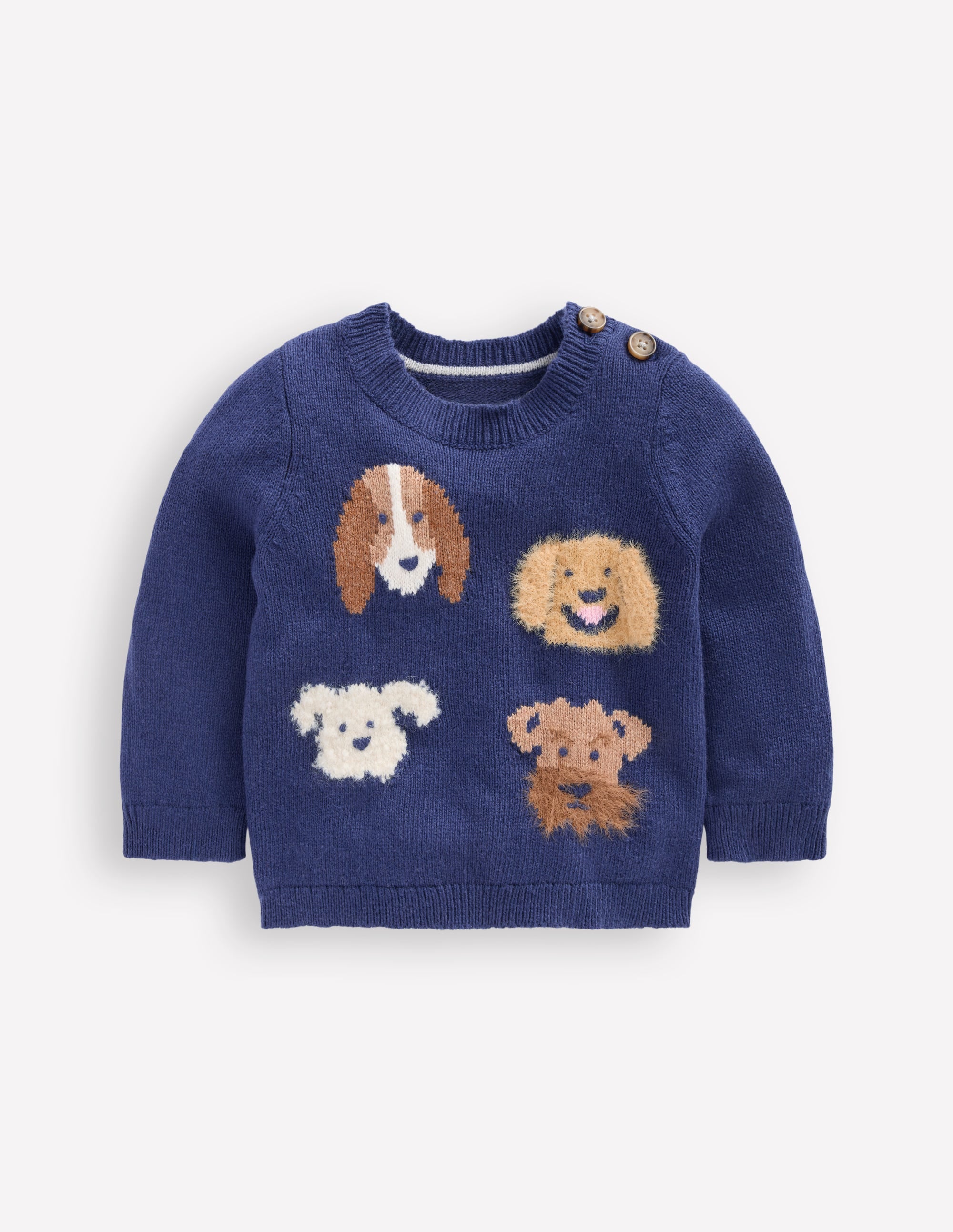 Origineller Pullover mit Logo-Schuluniform-Marineblau Hunde - Image 1