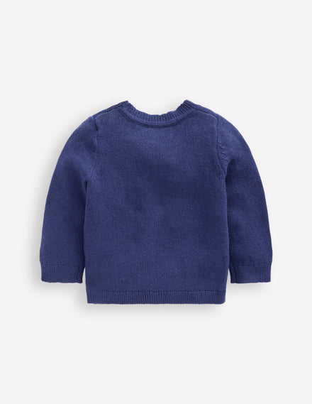 Origineller Pullover mit Logo-Schuluniform-Marineblau Hunde