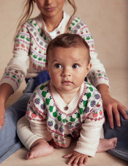 Cardigan Edie à motif jacquard-Fruit multi