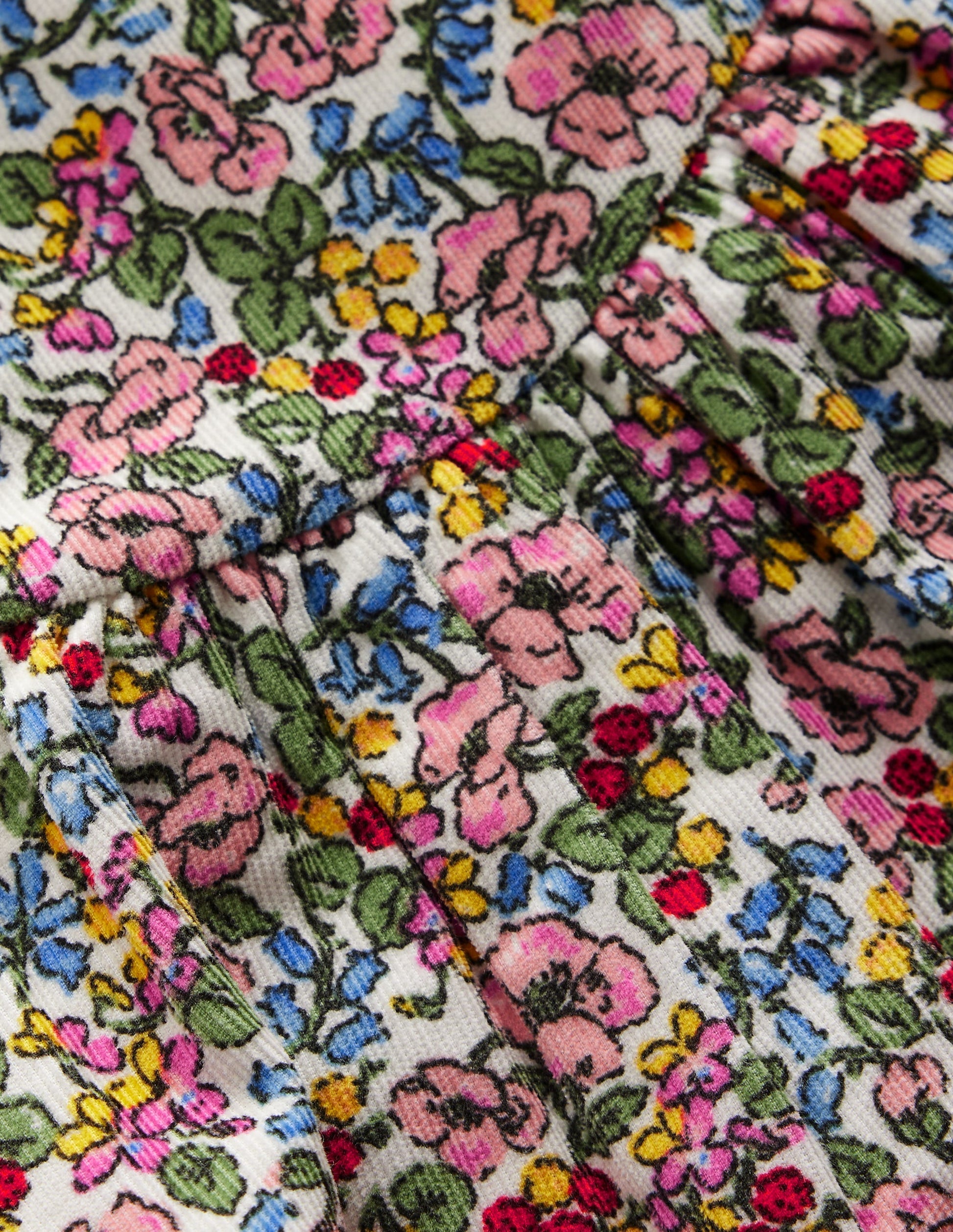 Gewebtes Kleid mit Passe-Kokosnuss Beere Blumenmuster-4