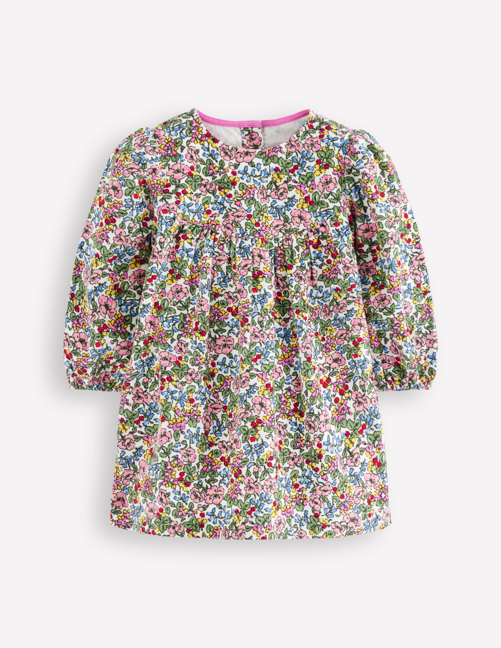 Gewebtes Kleid mit Passe-Kokosnuss Beere Blumenmuster - Image 1