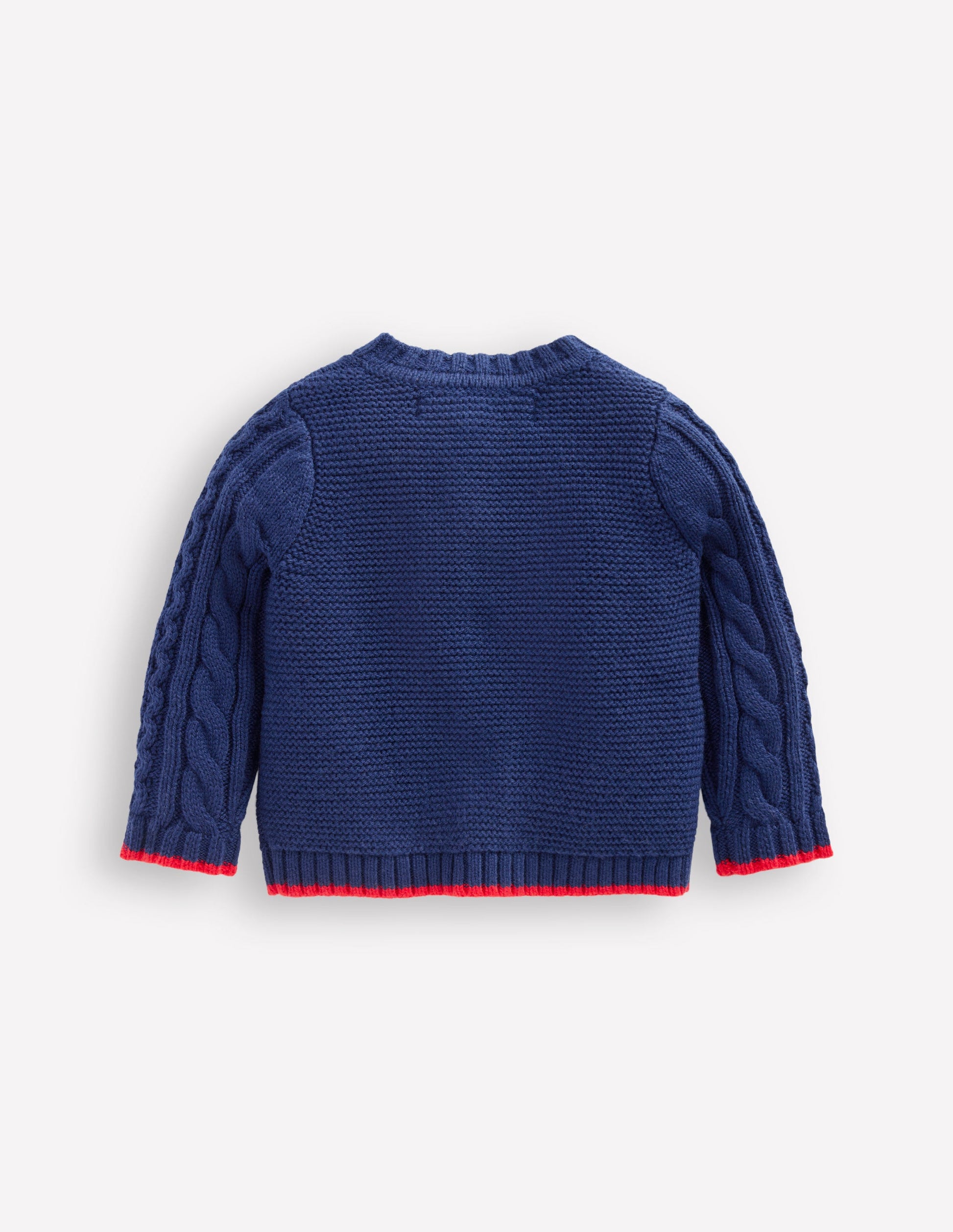 Klassische Strickjacke mit Zopfmuster-Mittelalterliches Blau-3