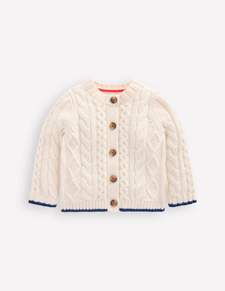 Klassische Strickjacke mit Zopfmuster-Anenome
