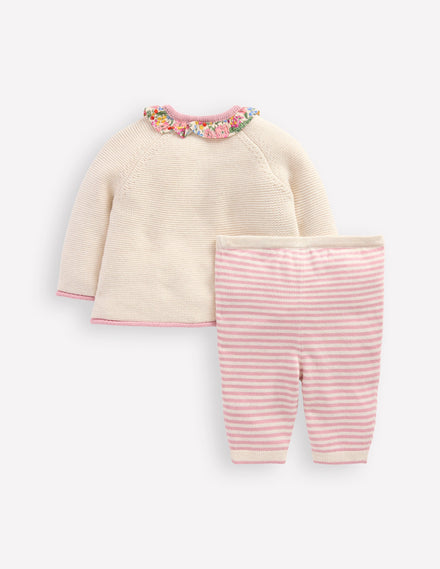 Pretty Knitted Play Set-Ecru Marl Hearts