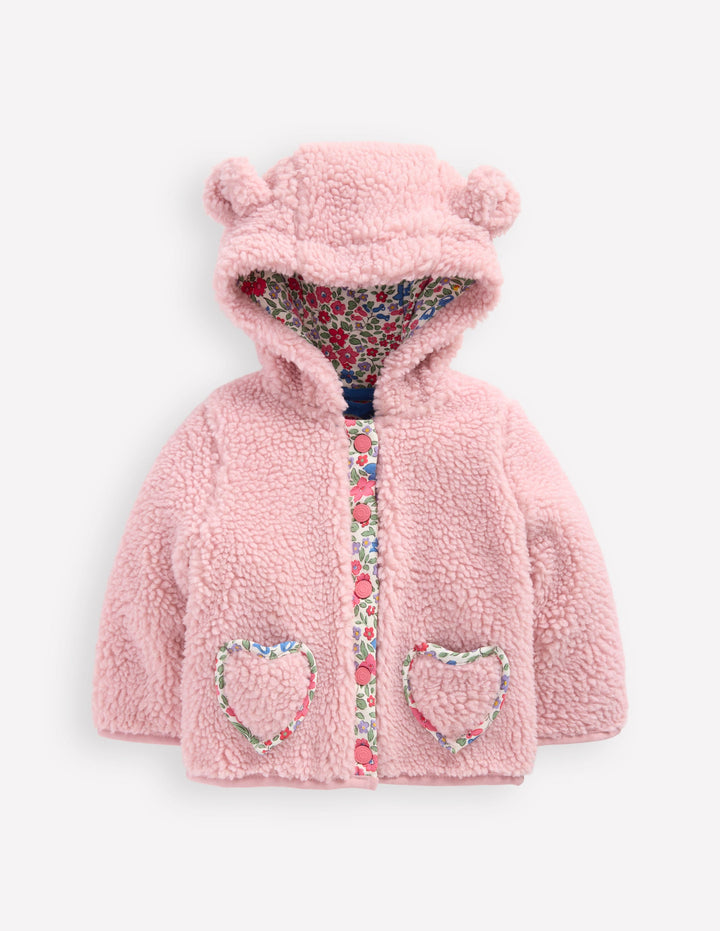Kuschelige, originelle Teddyfell-Jacke für Mädchen-ROSA