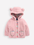 Novelty Cosy Borg Jacket-Pink