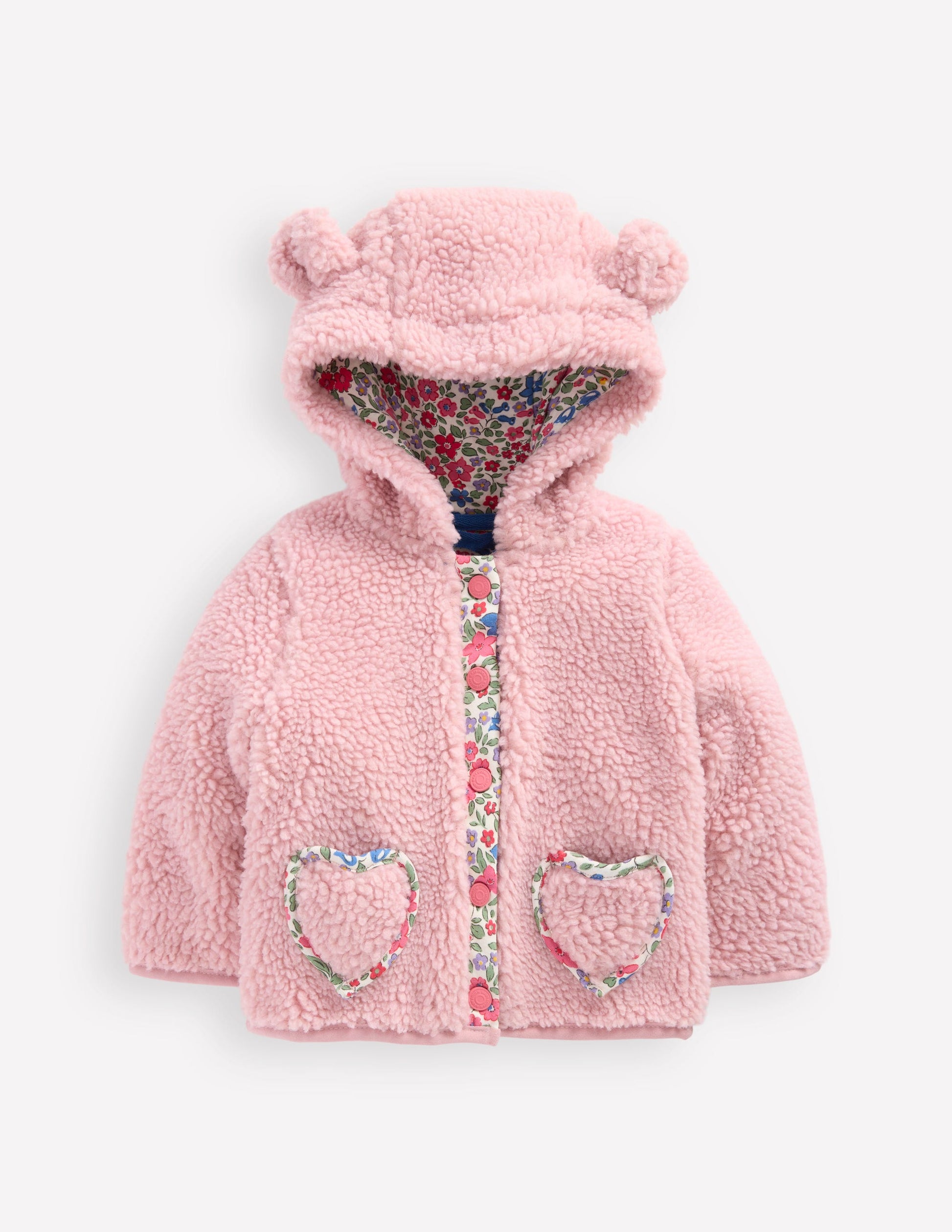 Teddyfell-Fleecejacke für Mädchen-ROSA-1