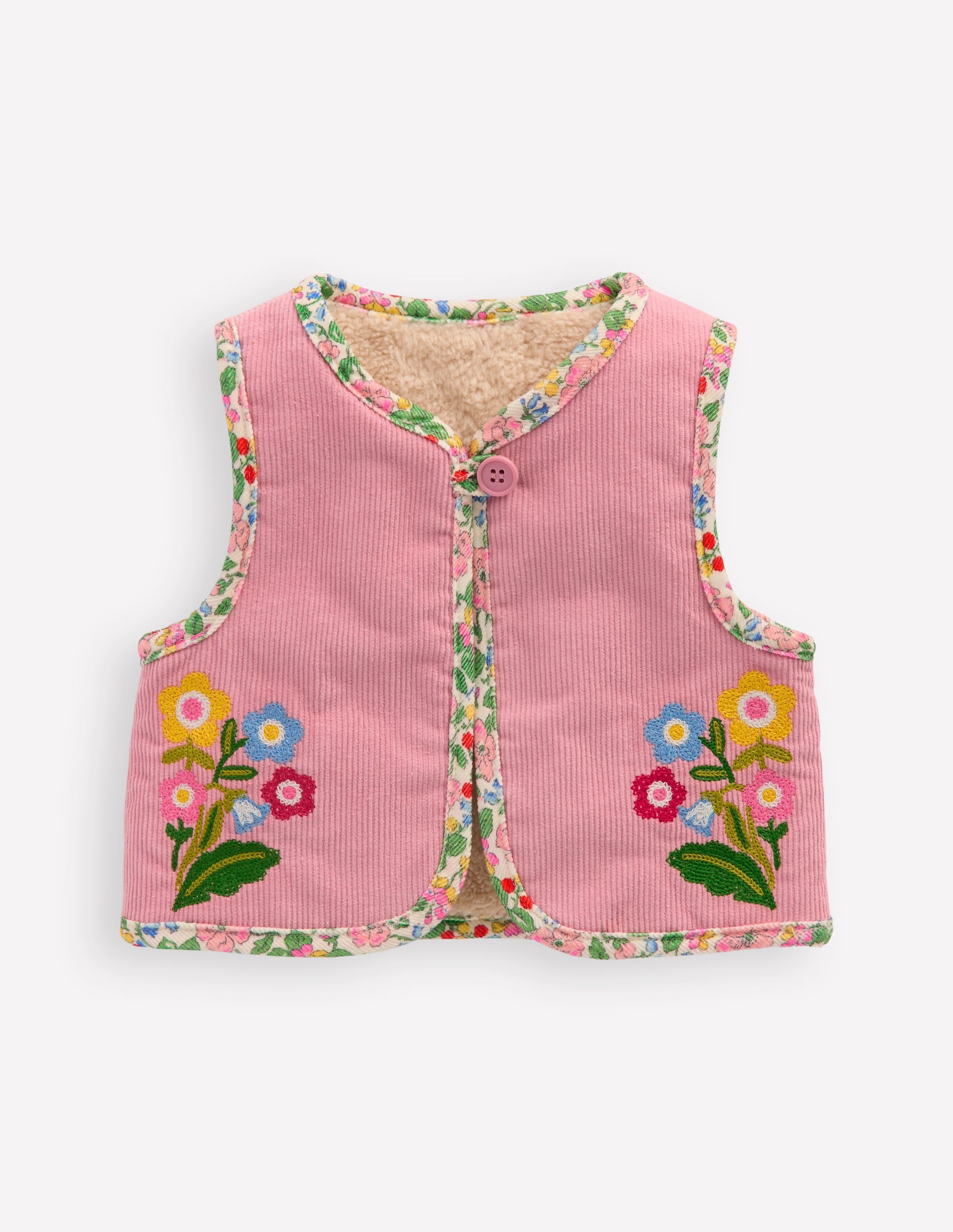 Veste sans manches brodée réversible-Zephyr/lait de coco - Image 1