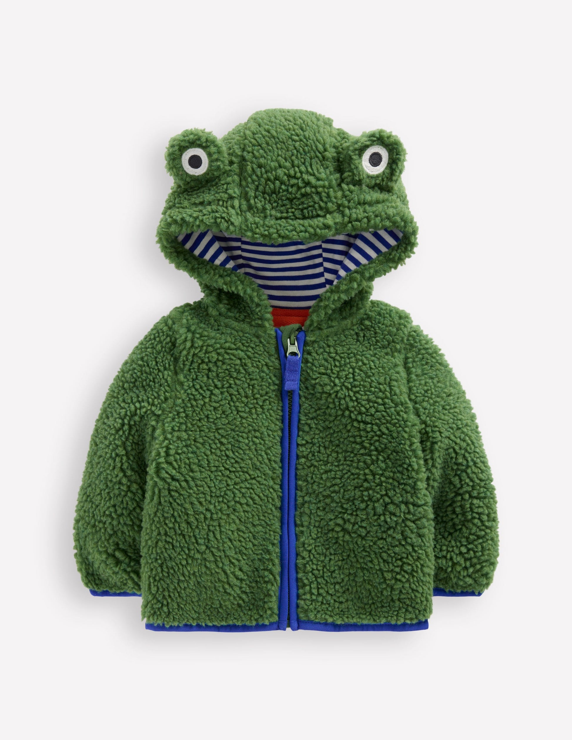 Teddyfell-Fleecejacke für Jungen-Brokkoligrün Frosch-1