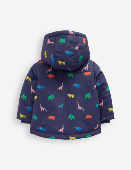 3-in-1-Mantel für Jungen-Marineblau Prähistorisches Muster