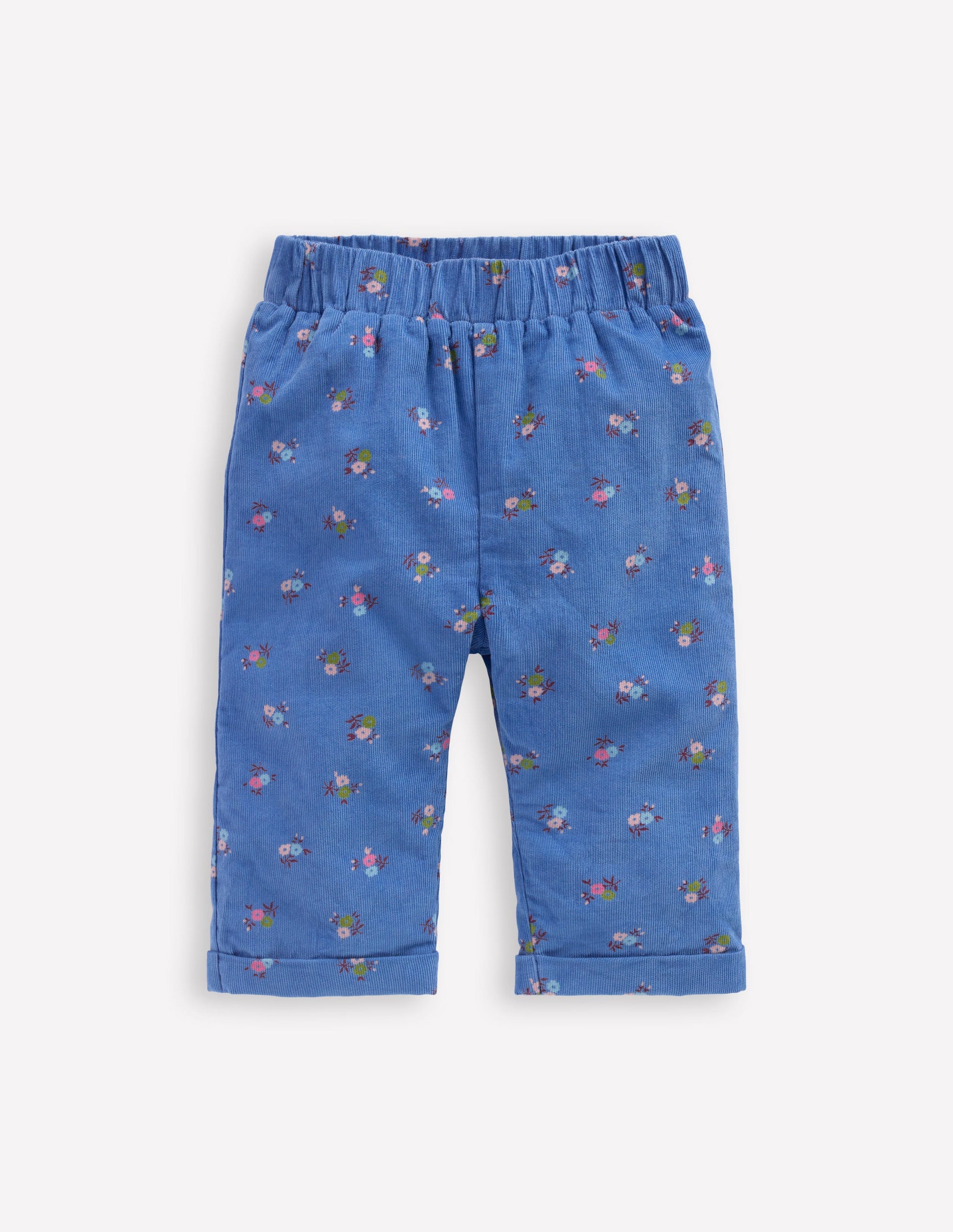 Kuschelige, gefütterte Hose-Blauhäher Blümchenmuster-1