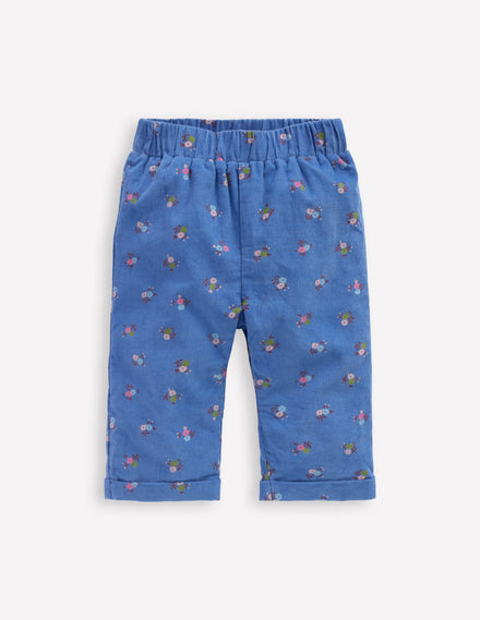 Kuschelige, gefütterte Hose-Blauhäher Blümchenmuster