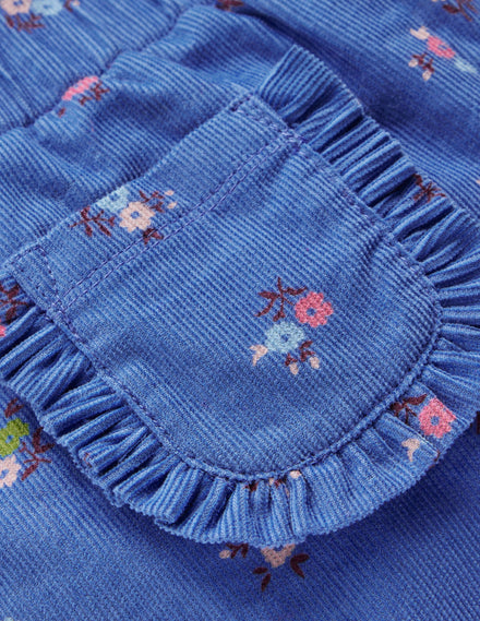 Kuschelige, gefütterte Hose-Blauhäher Blümchenmuster