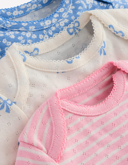 3 Pack Pointelle Bodies-Soft Ivory Tiny Bows-3