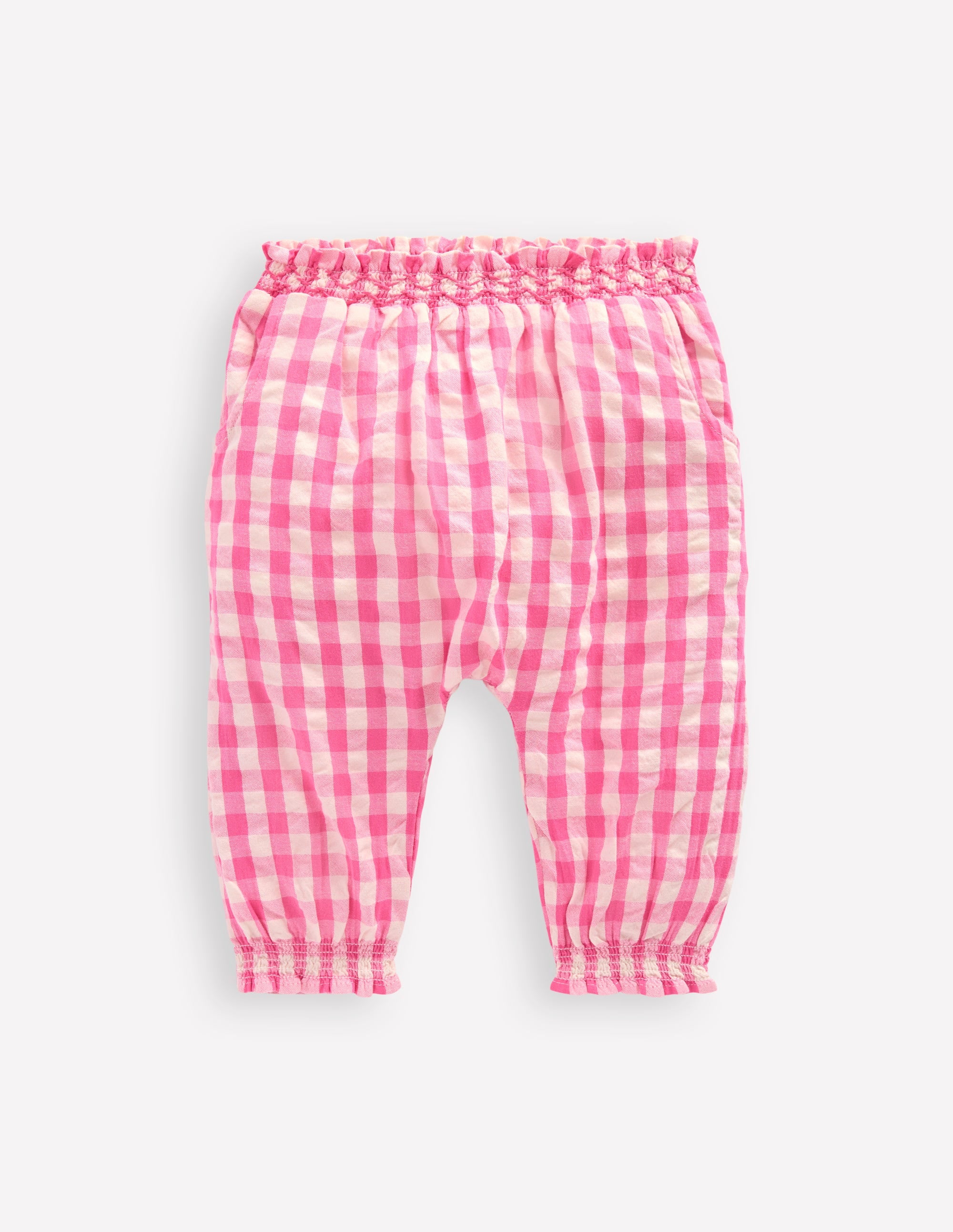 Pantalon tissé-Vichy rose - Image 1