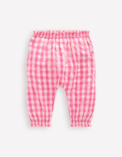 Woven Trousers-Pink Rose Gingham-1
