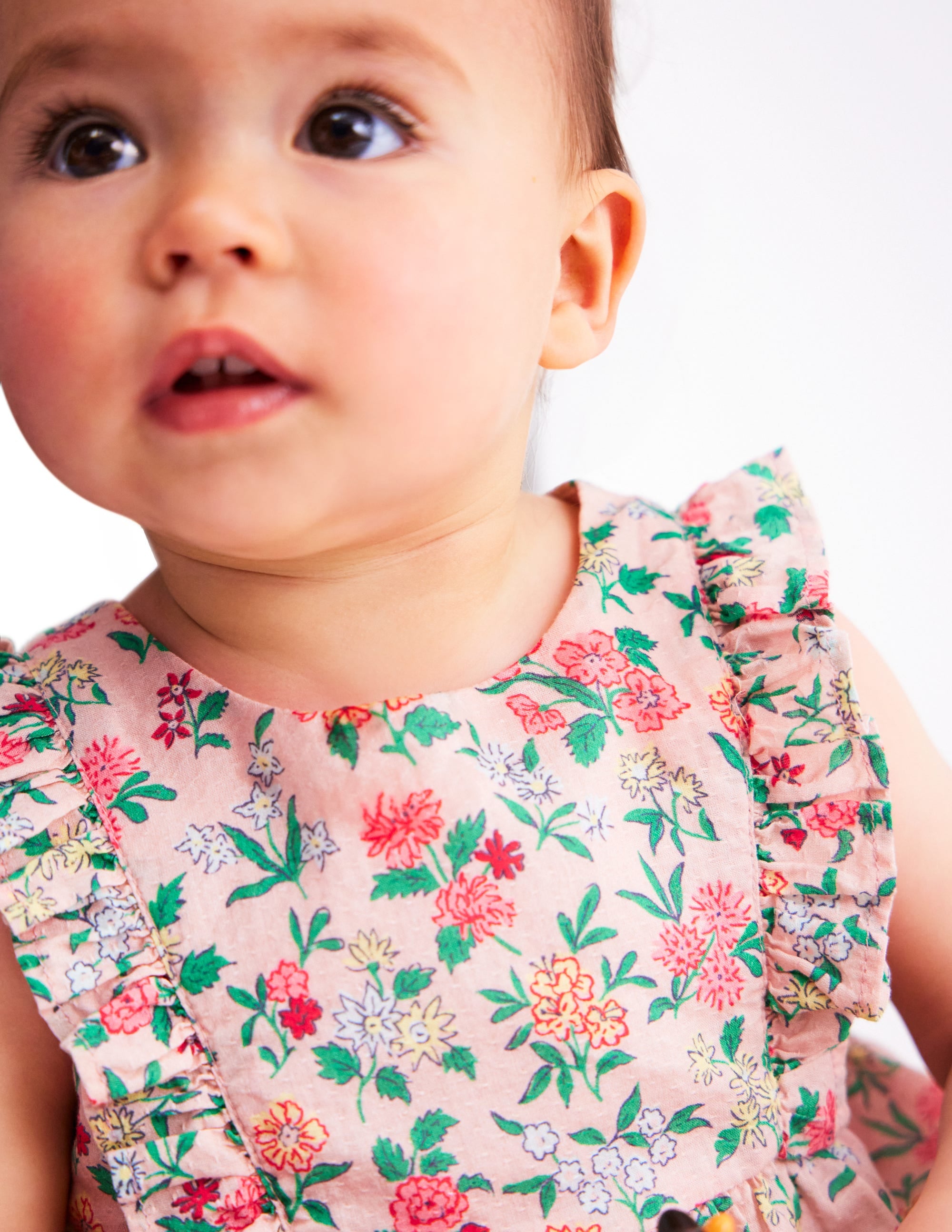 Robe chasuble à volants-Motif Garden Ditsy rose craie - Image 5