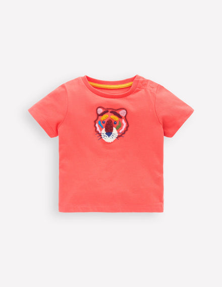 T-Shirt mit Logo-Korallenrot Tiger