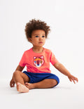 T-Shirt mit Logo-Korallenrot Tiger