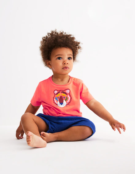 T-Shirt mit Logo-Korallenrot Tiger