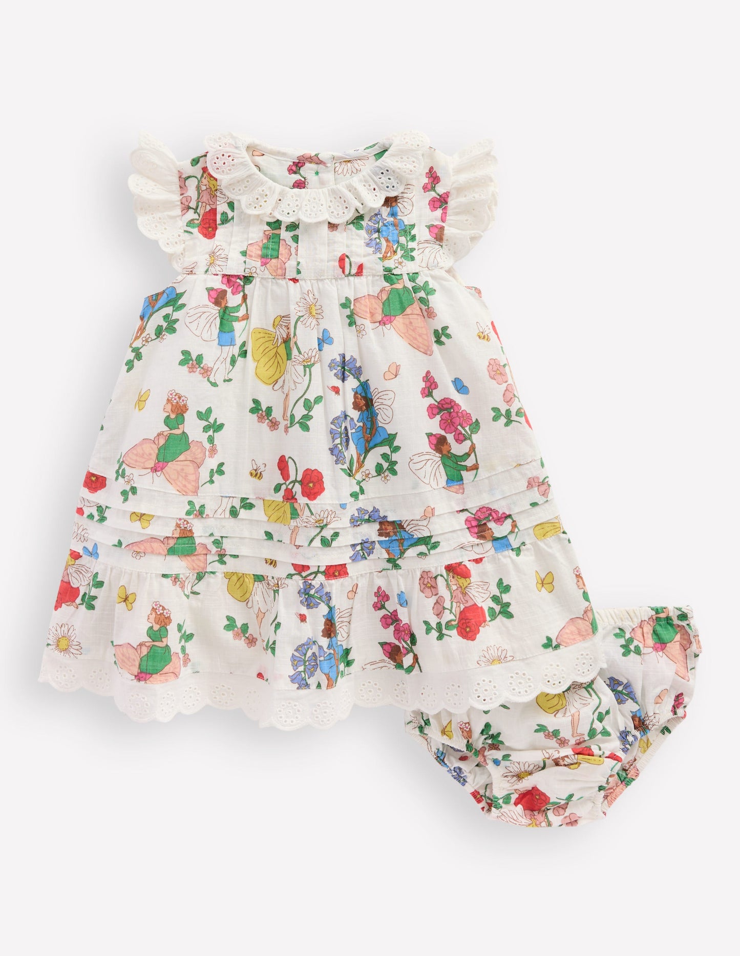 Rüschenkleid mit Lochstickerei-Kokosnussmilch Feen