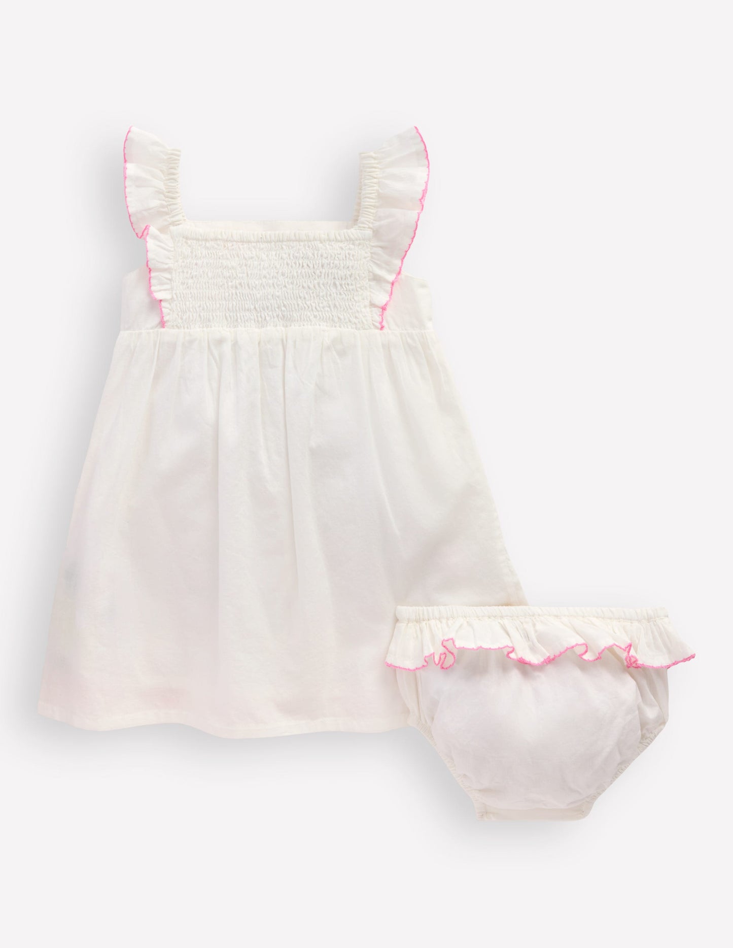 Rüschenkleid mit Applikation-Sanftes Naturweiß Frucht