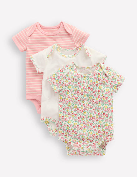 Bodys mit Blumenmuster im 3er-Pack-Bunt Blumenbeet Set