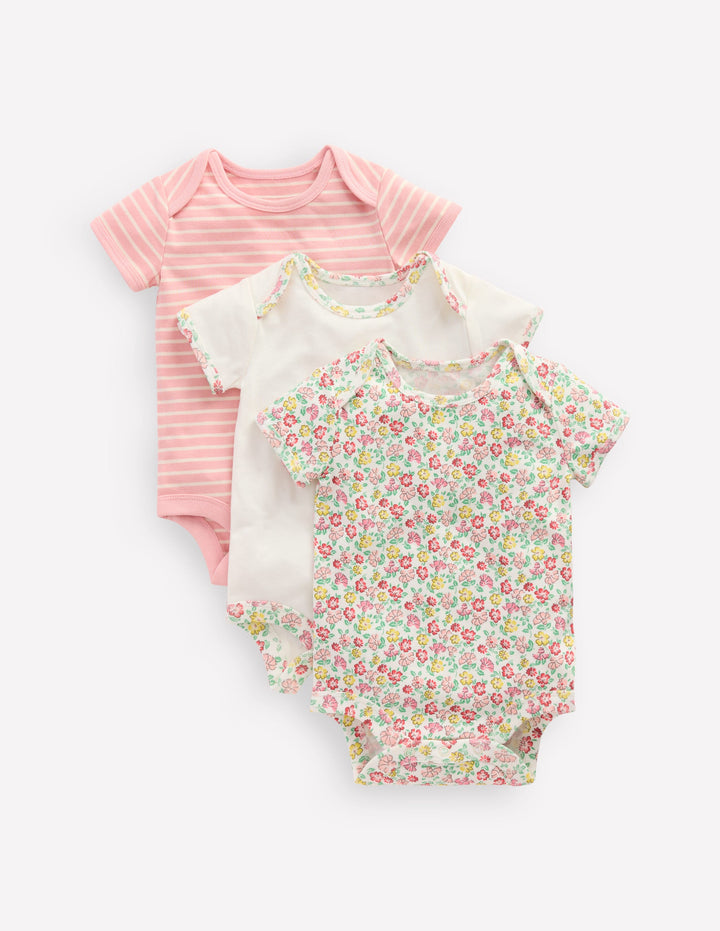 Bodys mit Blumenmuster im 3er-Pack-Bunt Blumenbeet Set