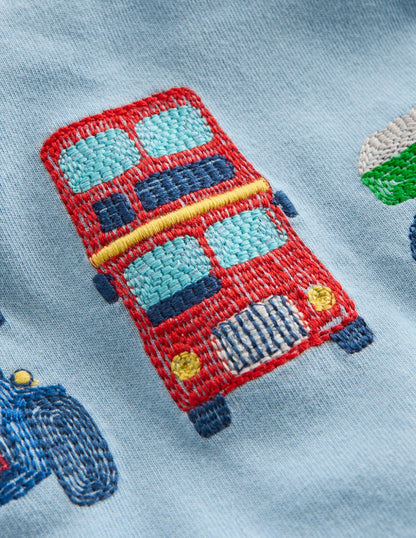 Shorts-Set aus Jersey mit Superstitch-Design-Blau Transport-Set
