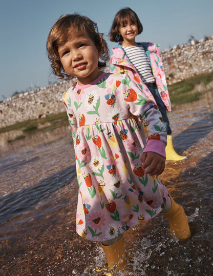 Sweatshirt-Kleid-Fliederzucker Frühlingsgarten