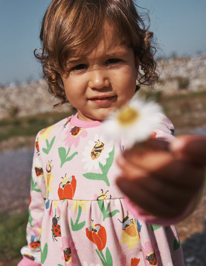 Sweatshirt-Kleid-Fliederzucker Frühlingsgarten