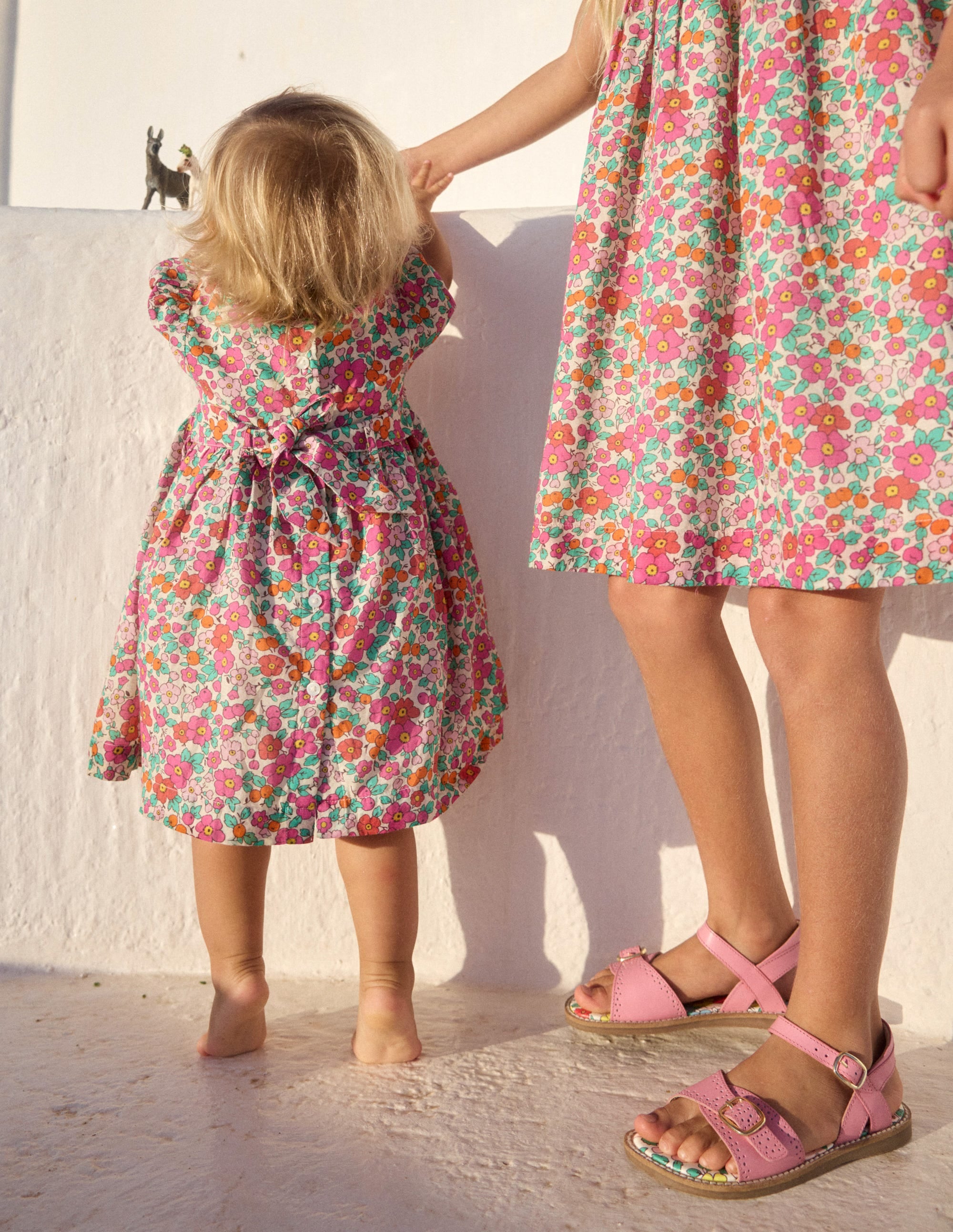Robe traditionnelle à smocks-Fleur de pommier rose - Image 4