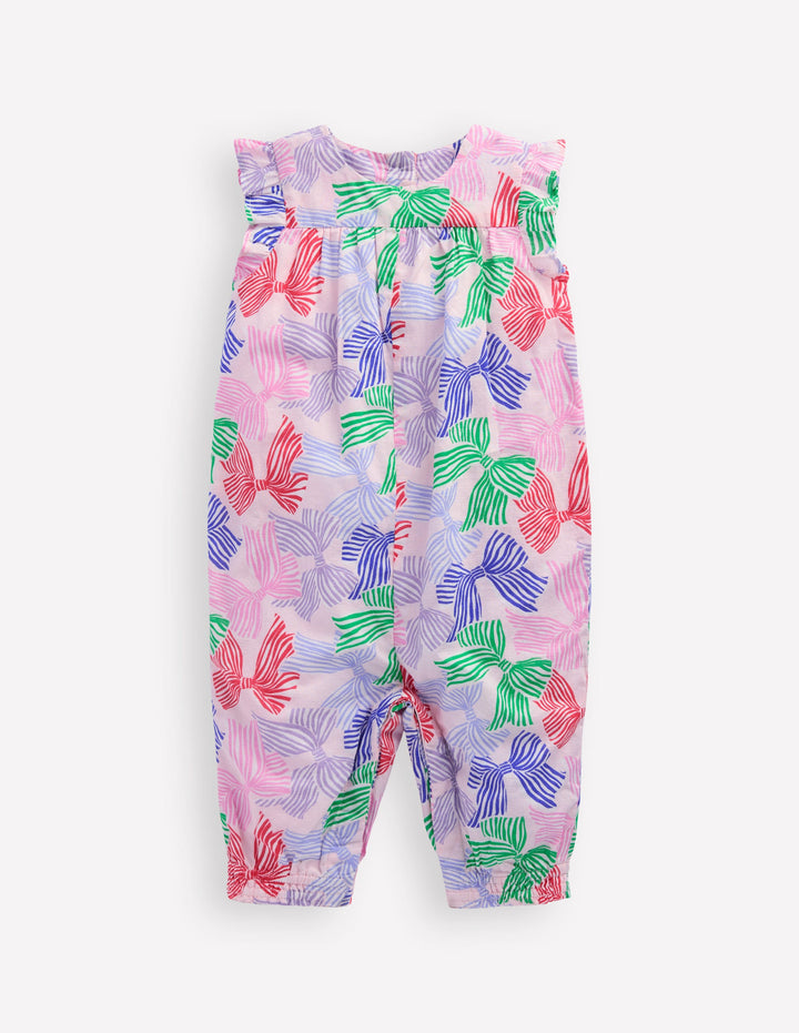 Strampler mit Rüschenärmeln-Französisches Rosa Schleifen