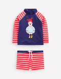 Lustiges Badeshirt-Set-Steuerbordblau Möwe