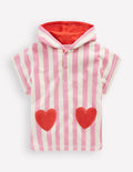 Origineller Frottee-Badeponcho-Kaugummirosa Herz Streifen