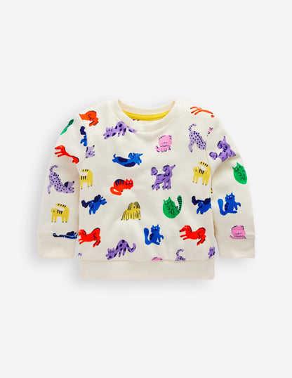 Boys Sweatshirt-Multi Spaced Rainbow Pets