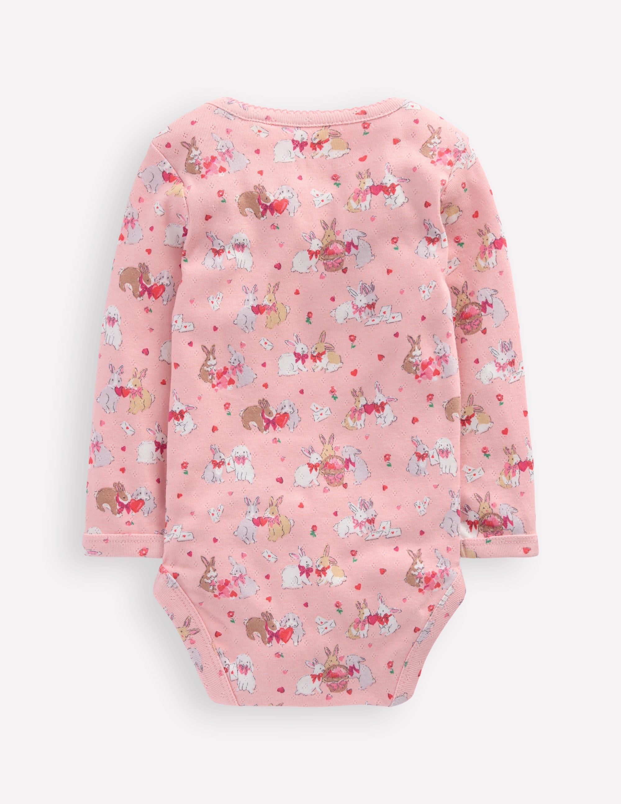 3 bodies en pointelle-Lapins amoureux rose - Image 2