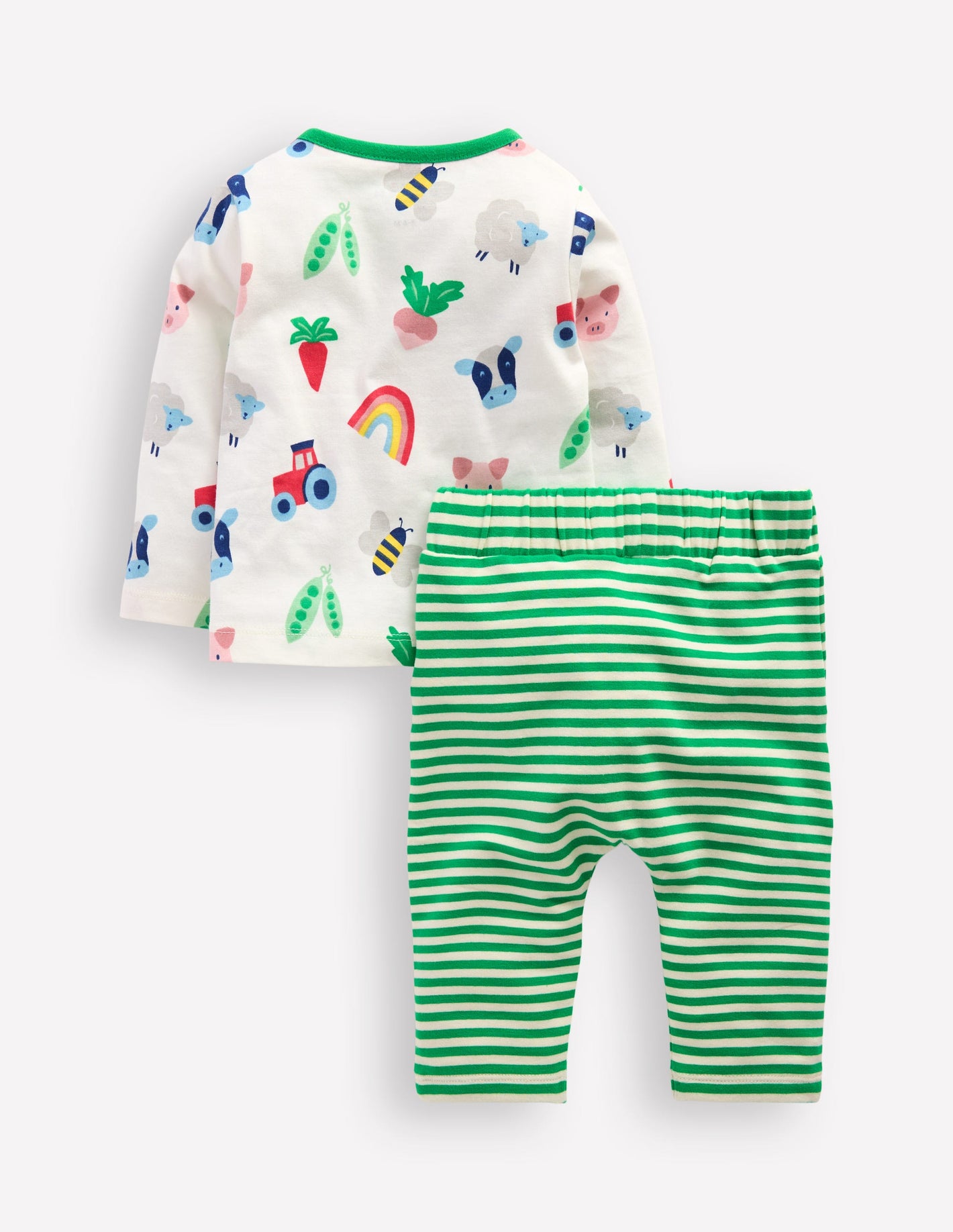 Boys Printed Set-Soft Ivory Farm