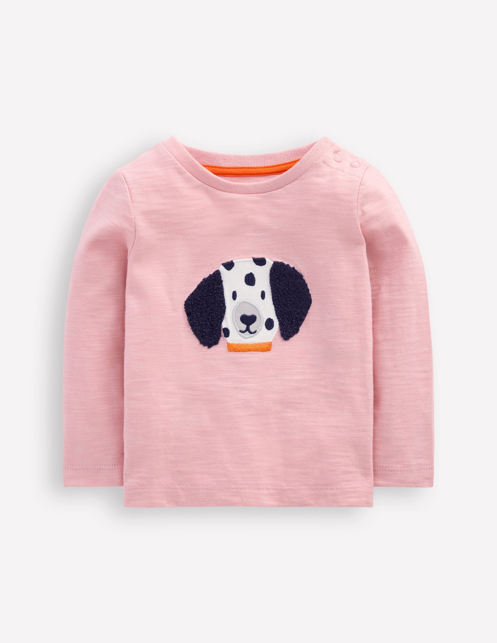 T-shirt à logo en bouclé-Rose vintage - Image 1