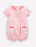 Barboteuse nautique traditionnelle-Rayé style coutil rose