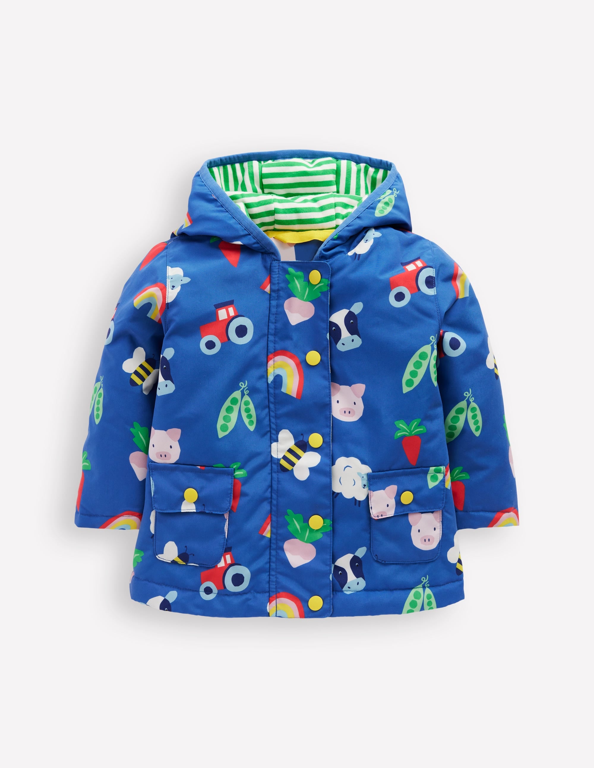Bedruckte Regenjacke-Blau Regenbogen Farm - Image 1