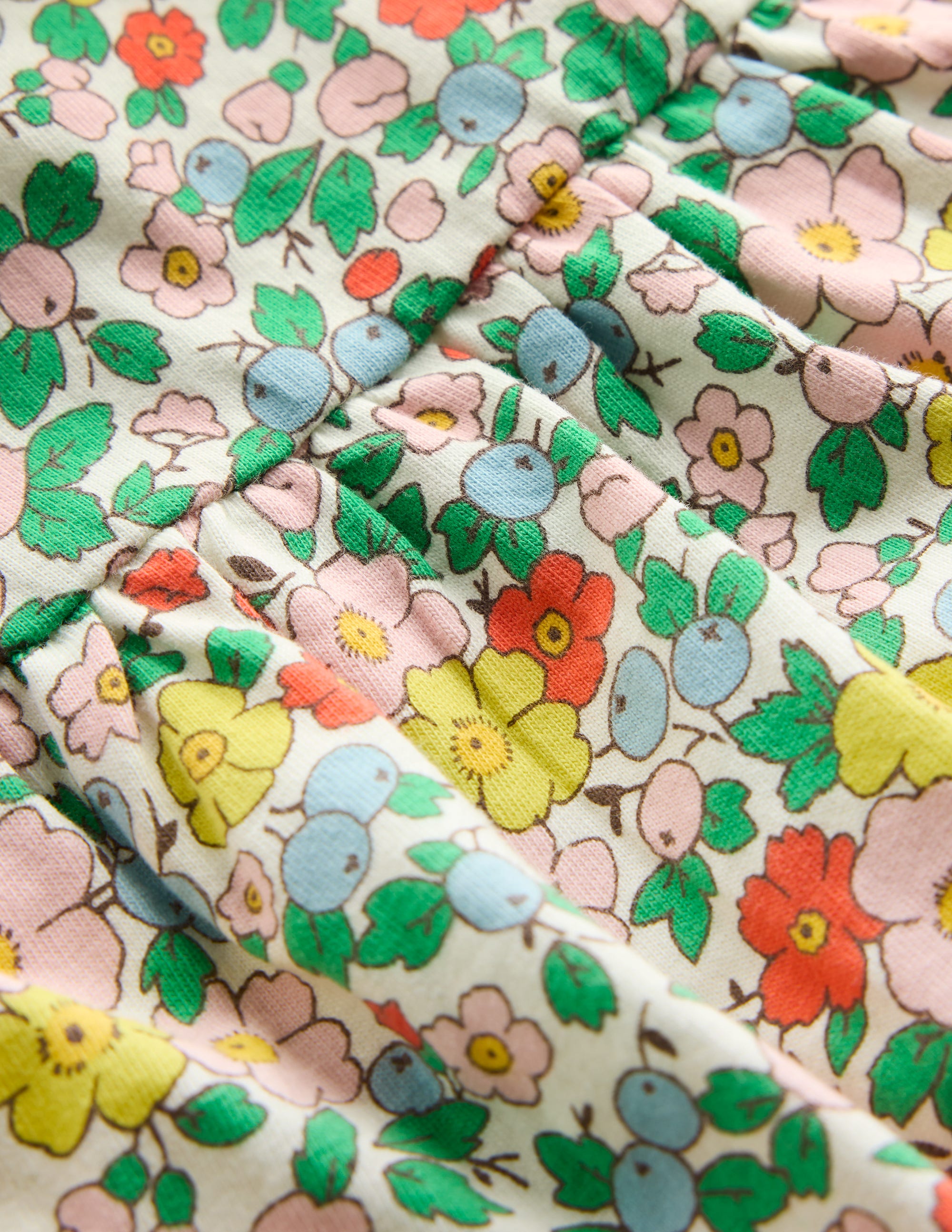 Robe col Claudine en jersey-Fleur de pommier blanc vanille - Image 3