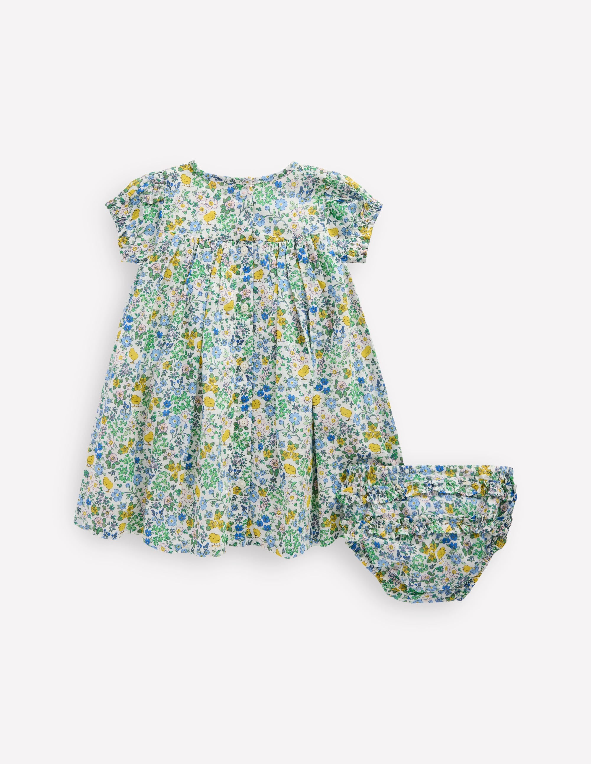 Robe tissée froncée-Motif floral poussin multi - Image 2