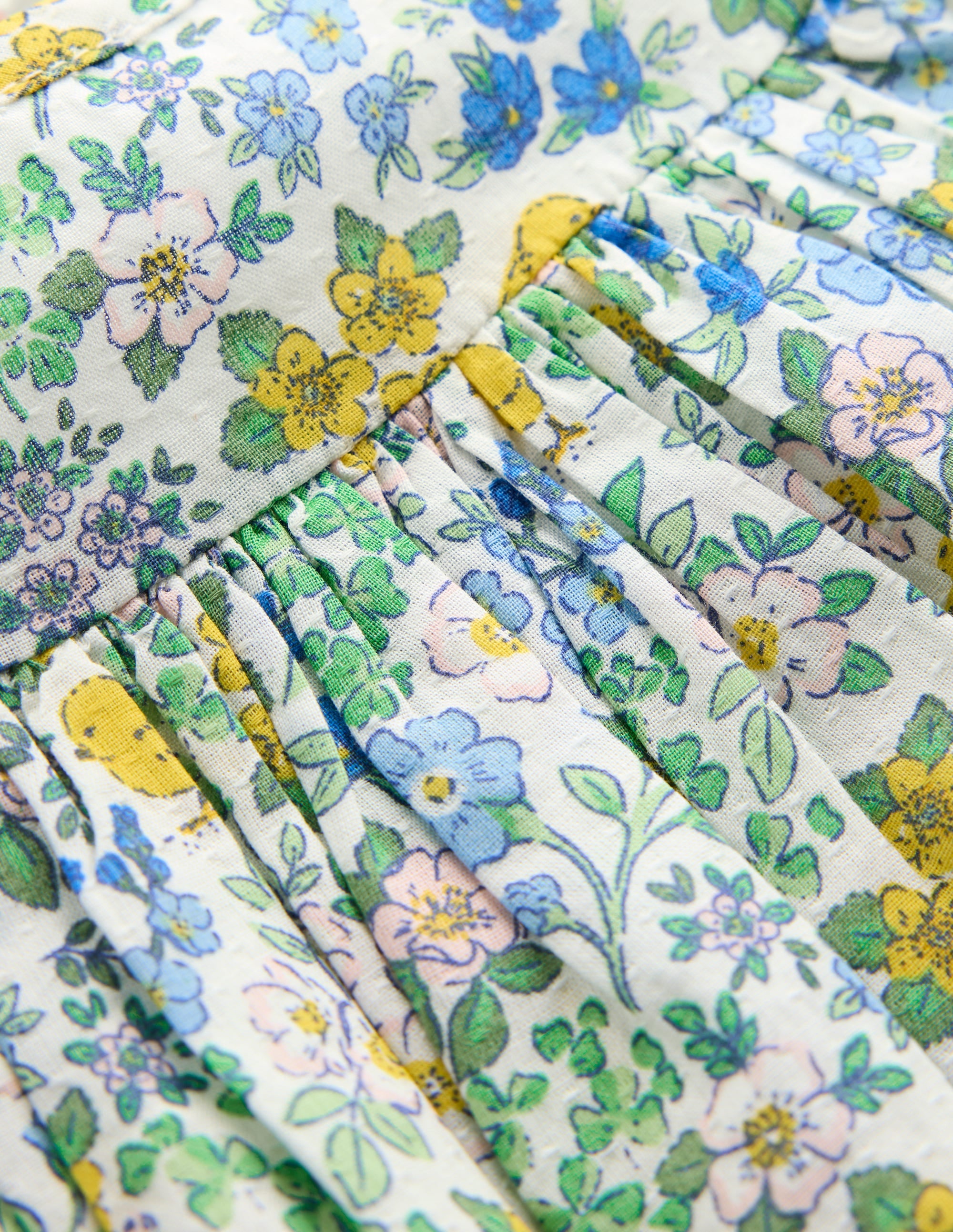 Robe tissée froncée-Motif floral poussin multi - Image 3