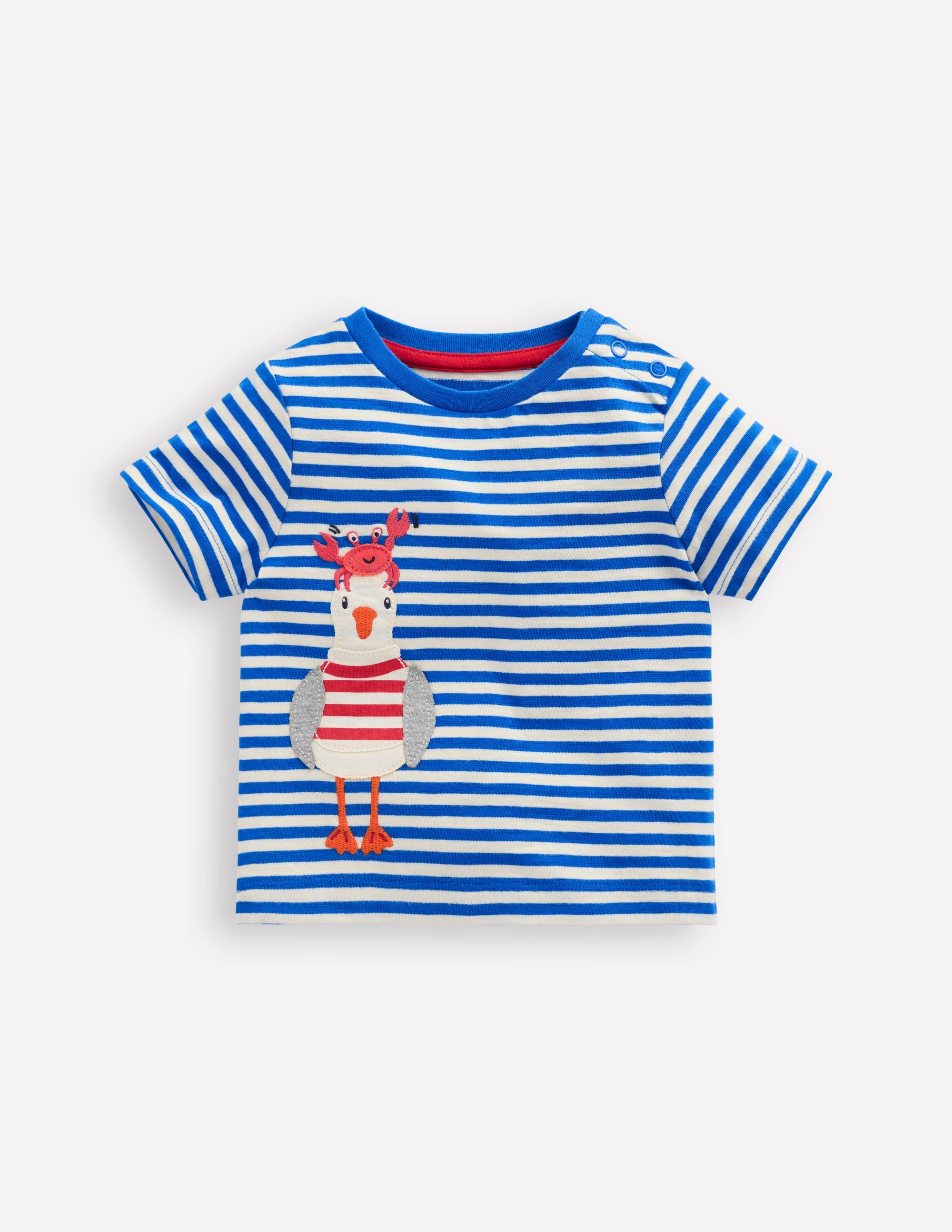 T-shirt à appliqué fun-Ivoire doux/bleu martin-pêcheur - Image 1