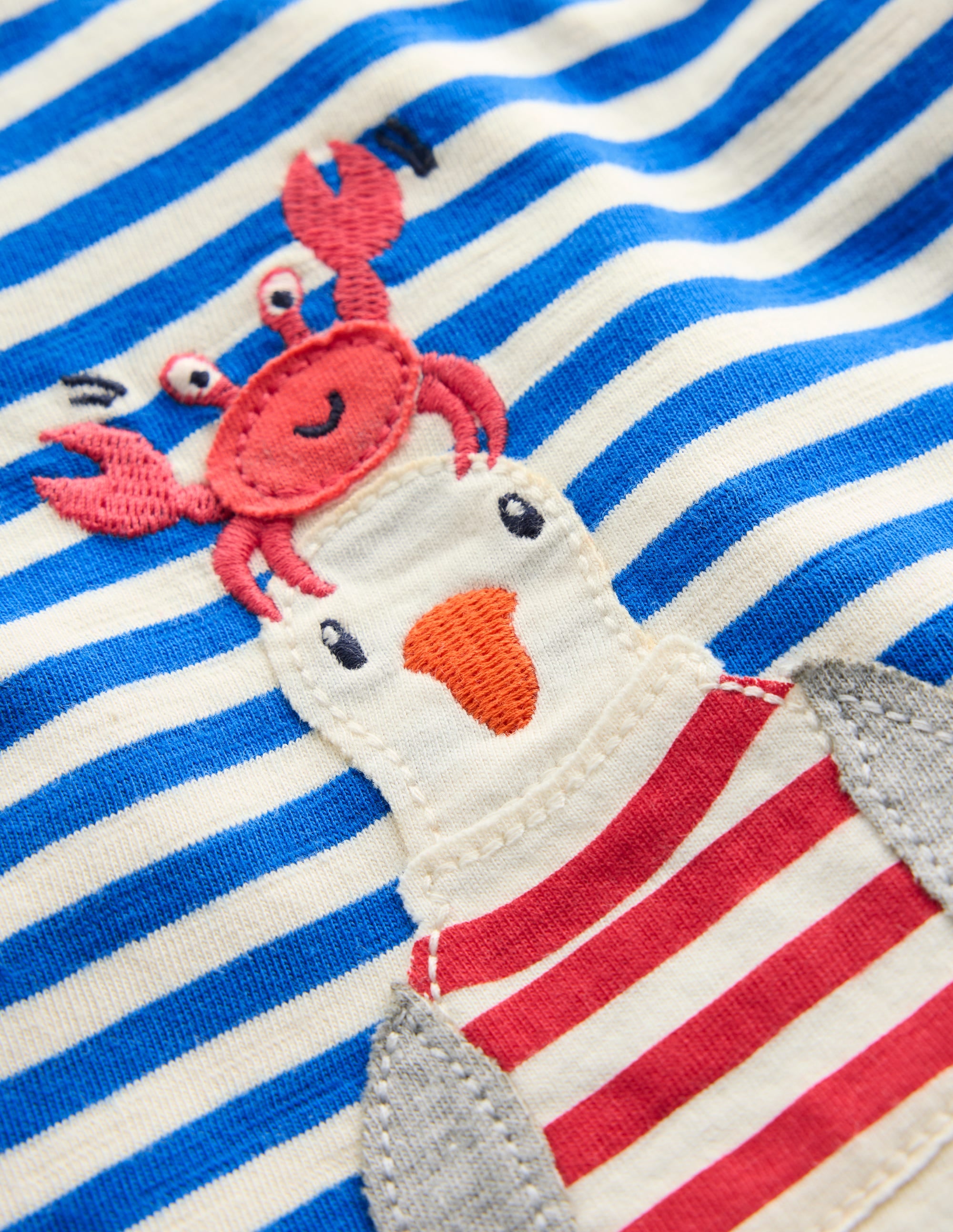 T-shirt à appliqué fun-Ivoire doux/bleu martin-pêcheur - Image 3