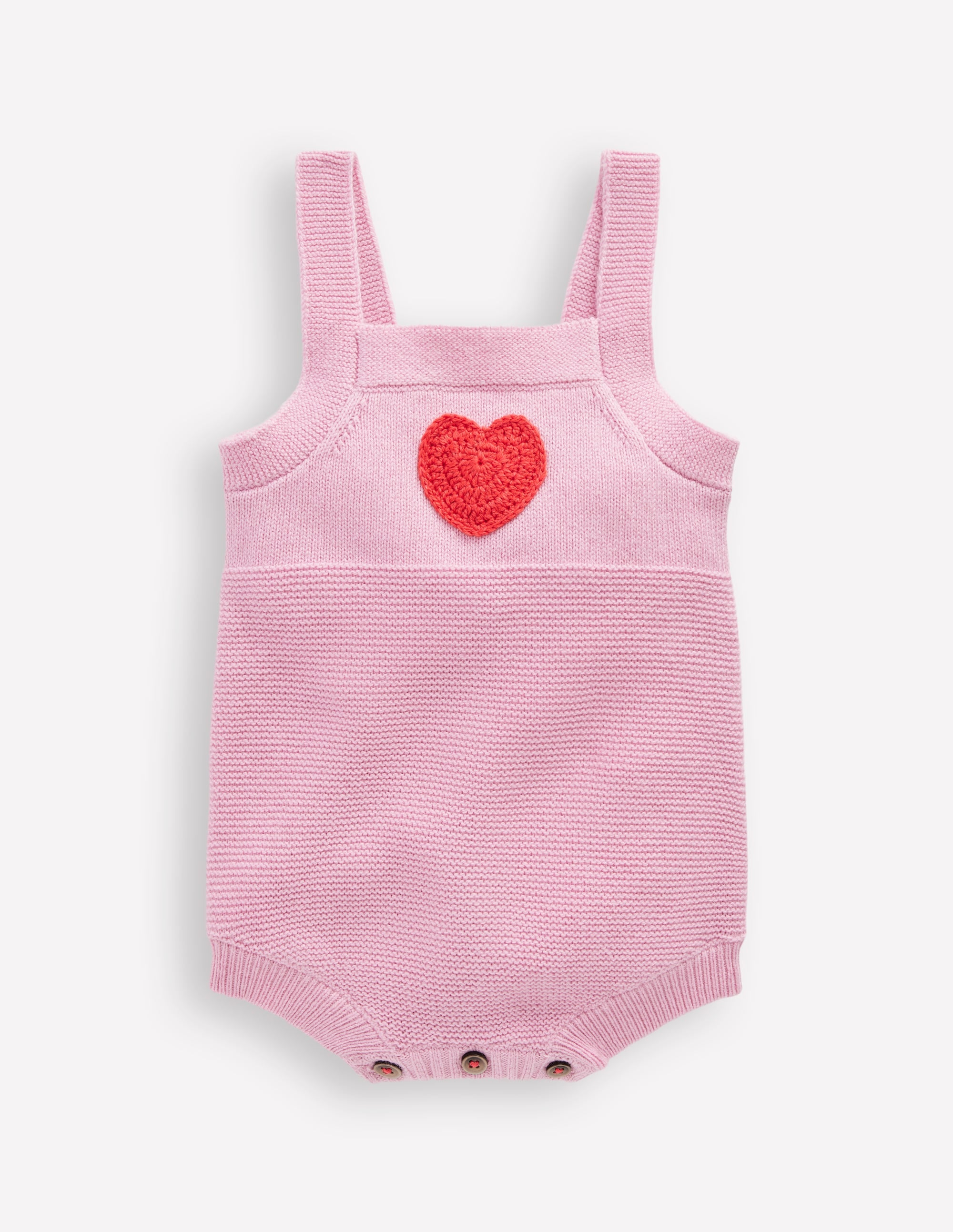 Knitted Romper-Vintage Pink Heart - Image 1
