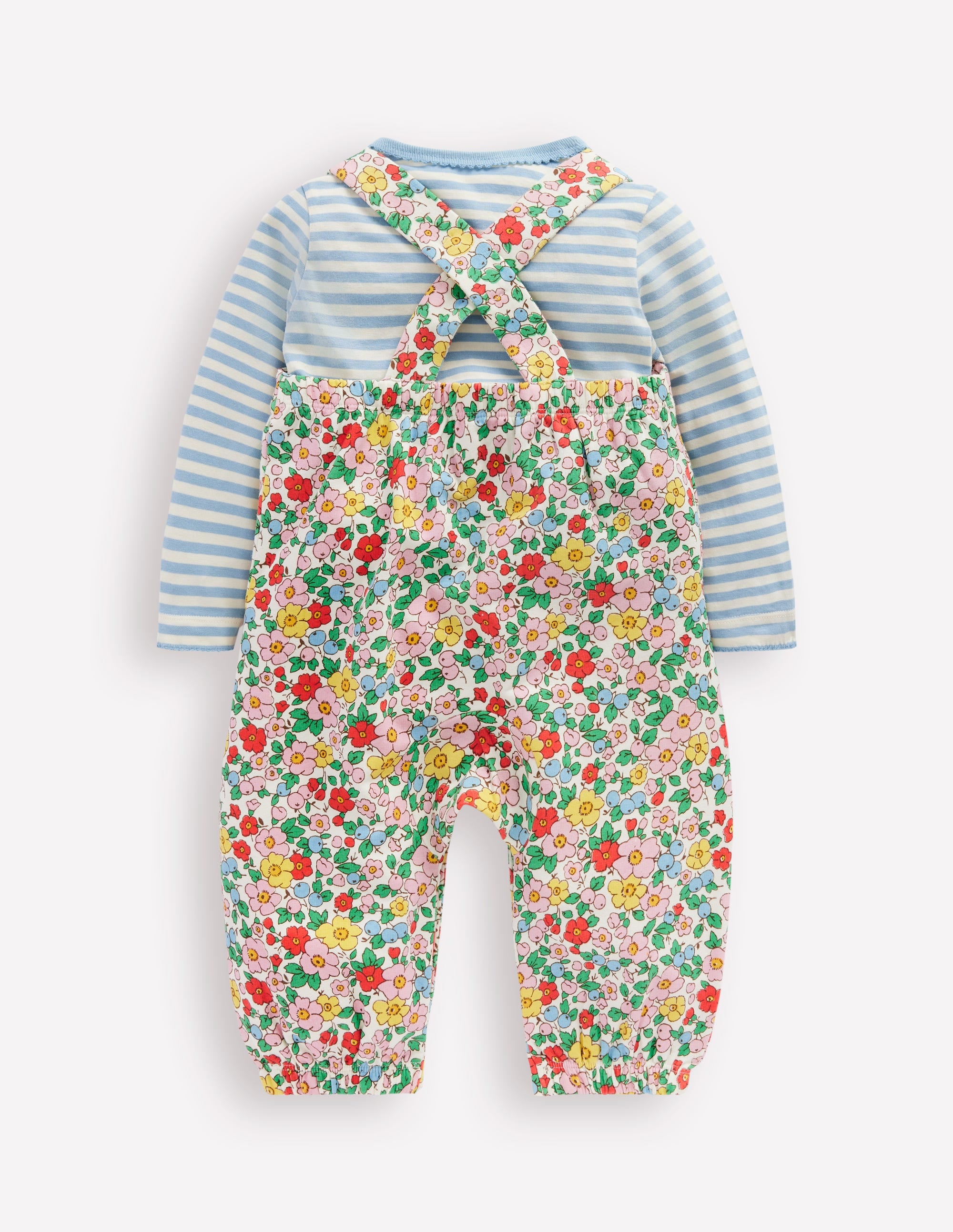 Jersey-Oberteil und Latzhose im Set-Eierpunsch Apfelblüte - Image 2
